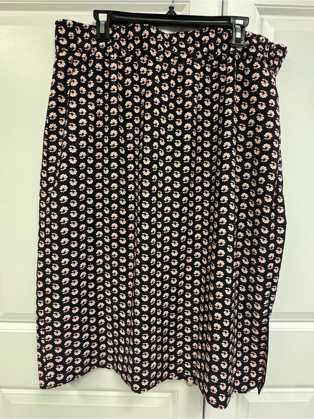 J.Crew Floral Midi Skirt Women’s XL Pull-On Pockets Stretch Lined Slit NEW